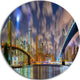 Manhattan In Memory Of September 11, Cityscape Disc Metal Wall Art, 11"