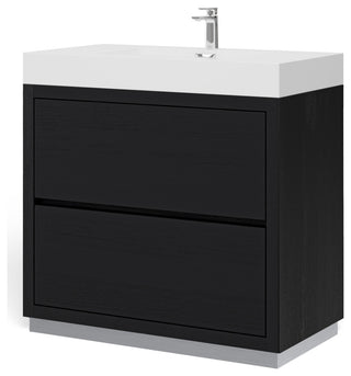 Boutique Bath Vanity, Black, 36", Single Sink, Freestanding