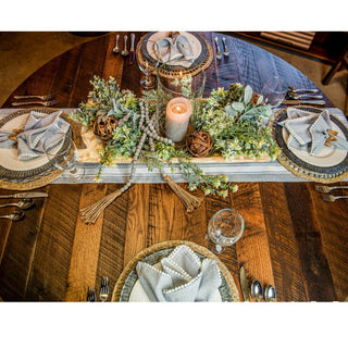Granby Barnwood Round Dining Table, Provincial, 60x60, 2 Middle Leaves