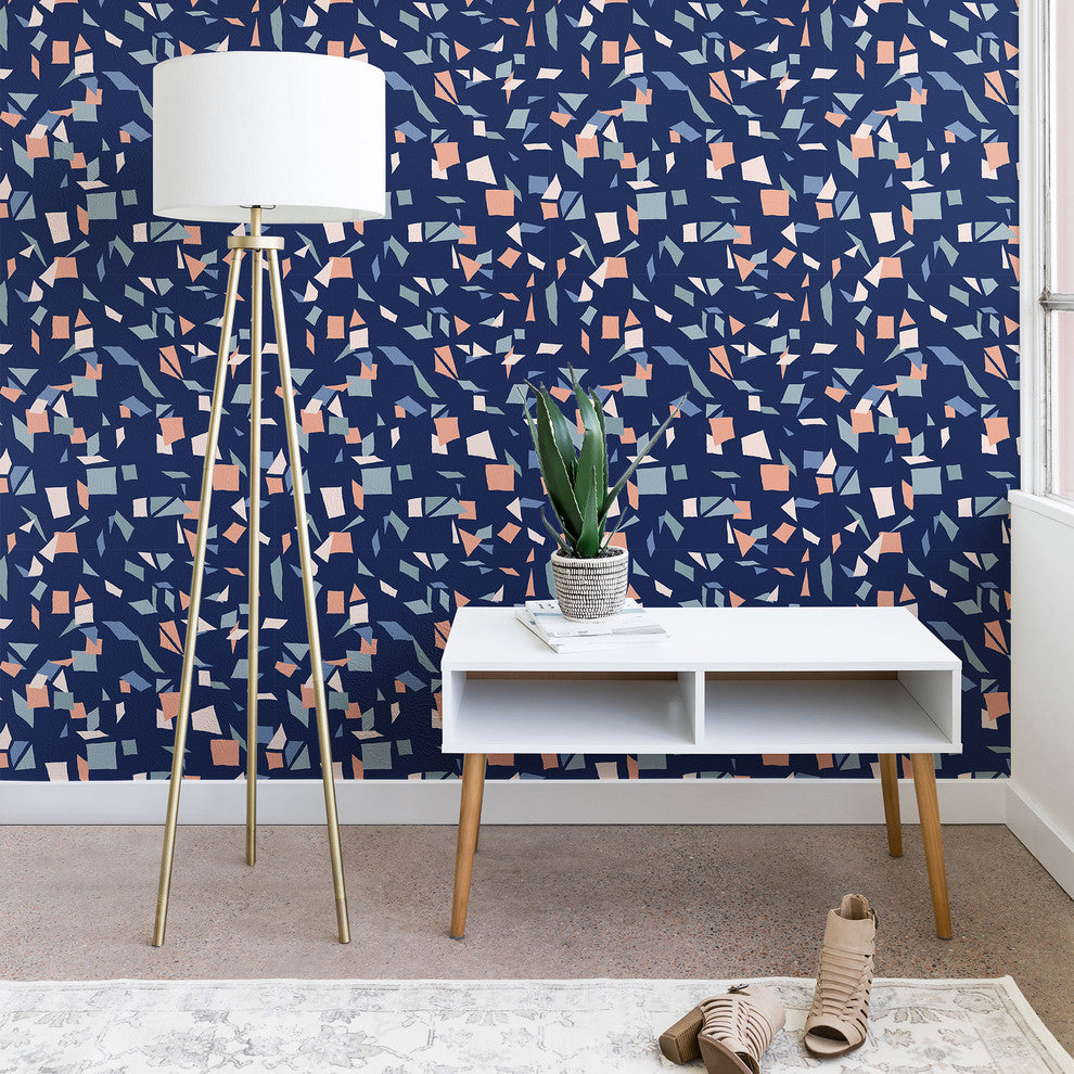 Deny Designs Mareike Boehmer Sketched Confetti 1 Wallpaper, Blue, 2'x4'