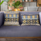 Plutus Blue Unique Lanes Border Luxury Throw Pillow, 20"x20"