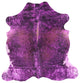 7' 4" X 7' 5" Pink Metallic Cowhide Rug C2103
