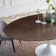 78" Dining Table, Oval, White Walnut, Metal, Modern, Bistro Hospitality