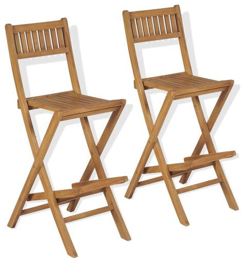 Vidaxl 3 Piece Bistro Set With Folding Chairs Solid Teak Wood