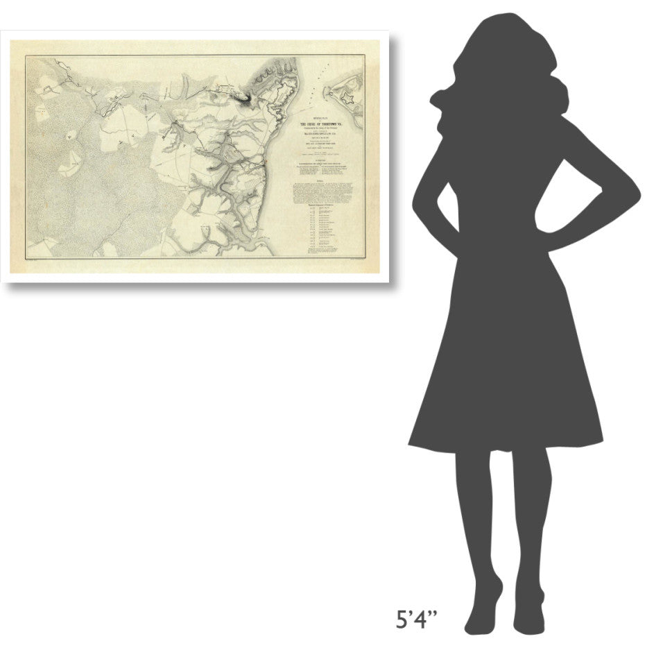 "Official Plan of The Siege of Yorktown Virginia, 1862" Paper Art, 42"x27"