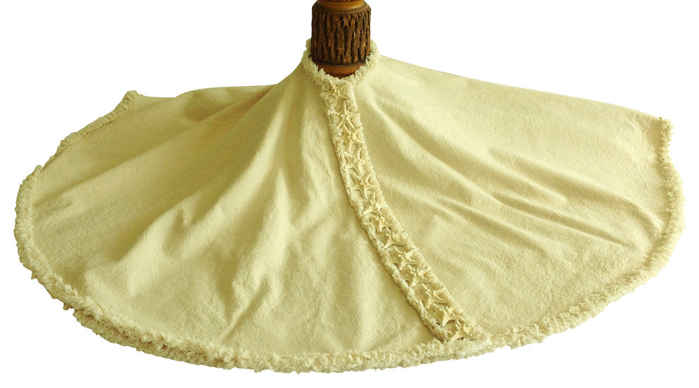Coastal "Real Starfish" Christmas Tree Skirt