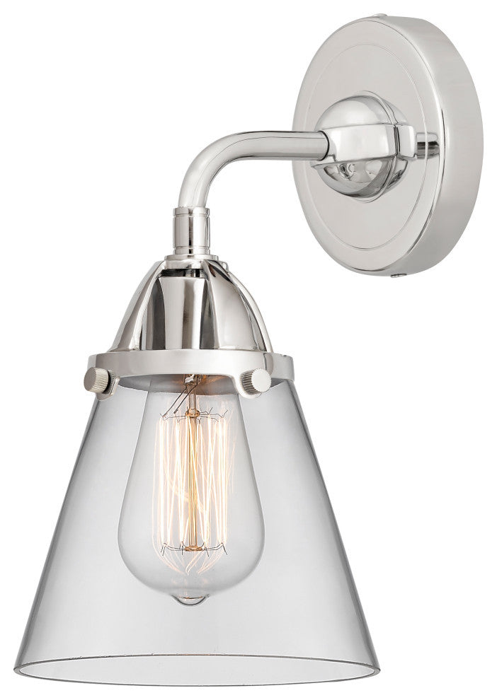 Small Cone Sconce, Polished Chrome, Clear, Clear