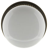 Rope Rosette Passage White Porcelain Knob, Antique Brass