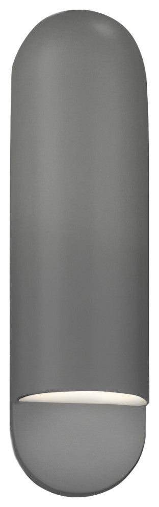 Ambiance Large Capsule Wall Sconce, Gloss Grey, E26