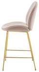 Contemporary Bar Pub and Dining Bar Stool Chair, Velvet Metal Steel, Pink