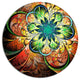 Colorful Fractal Flower Pattern, Floral Large Disc Metal Wall Art, 23"