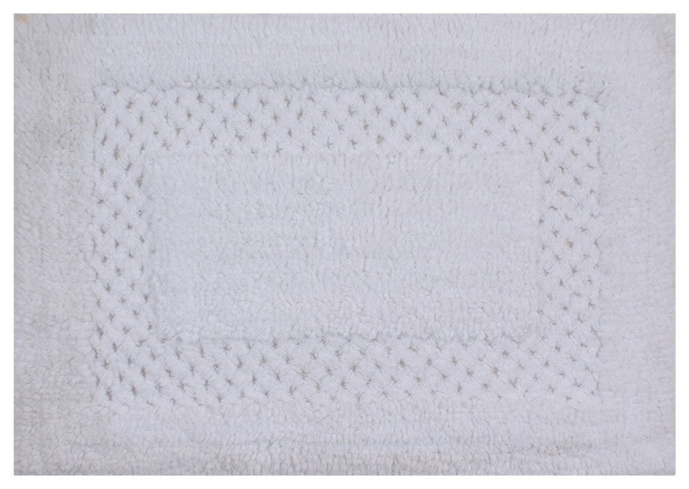 Classy Bath Rugs Set, 17"x24" Rectangle, White