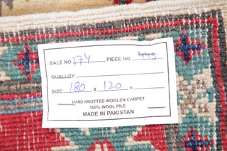 Handmade Traditional Kazak Pakistani Oriental Area Rug, Beige, 5'11"X3'11"