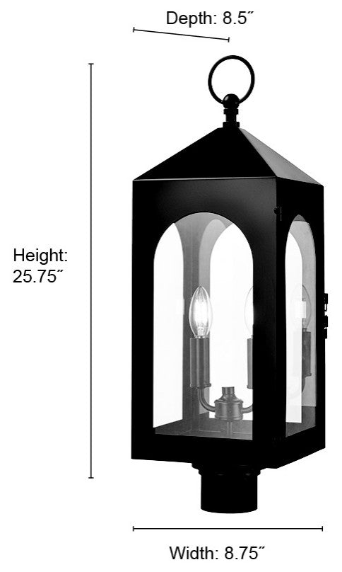 2 Light 8.75 in. Powder Coated Black Outdoor