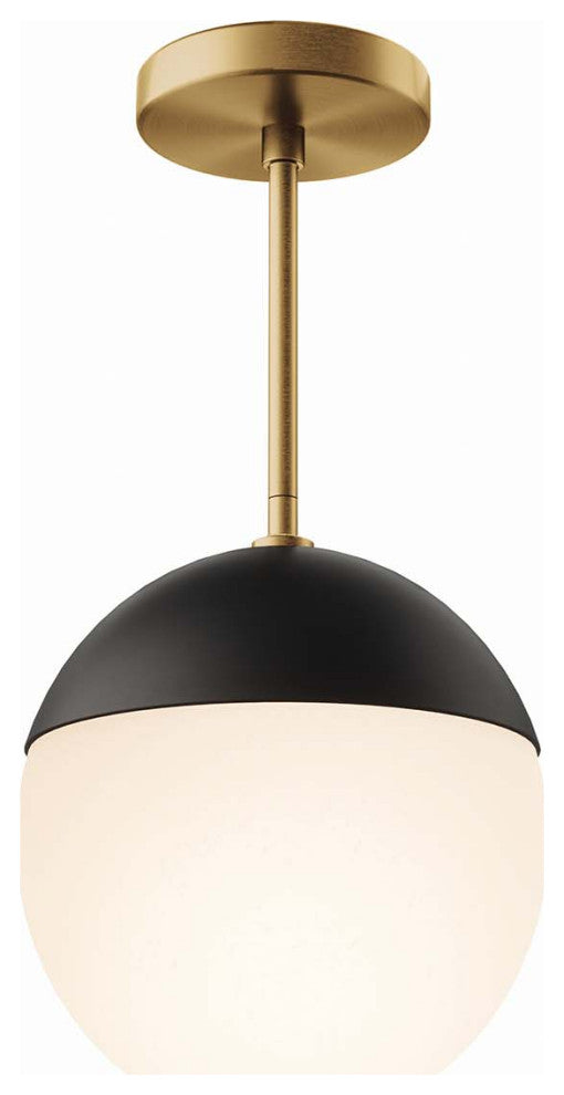 Stellar 1-Light Pendant Light, Opal Satin Brass