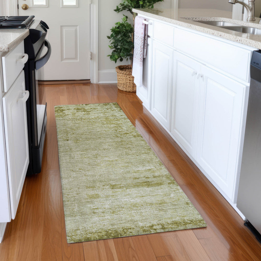 Machine Washable Indoor/Outdoor Chantille ACN1901 Aloe 2'3" x 7'6" Runner Rug