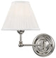 Classic No.1 Swing-Arm Wall Sconce, Off-White Silk Shade, Polished Nickel