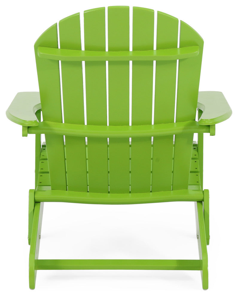 Cartagena Outdoor Acacia Wood Folding Adirondack Chair, Set of 4, Light Green