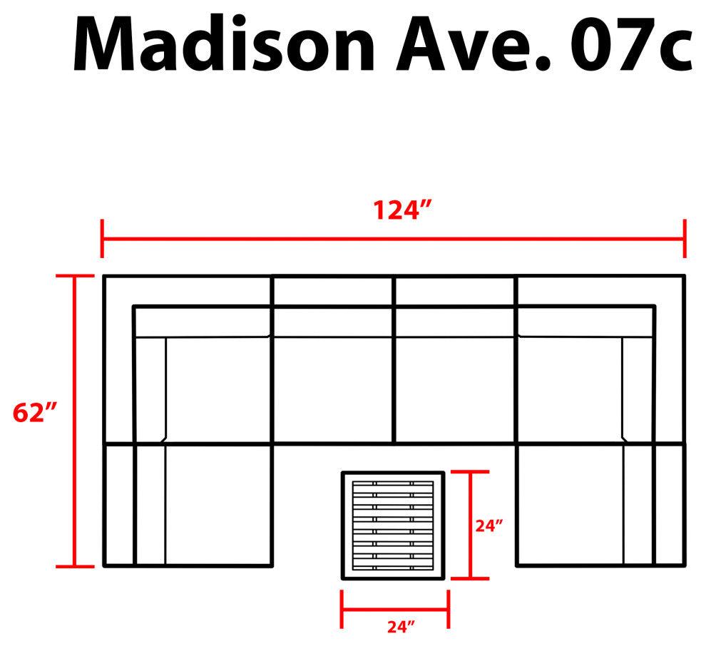 kathy ireland Madison Ave. 7 Piece Aluminum Patio Furniture Set 07c, Midnight