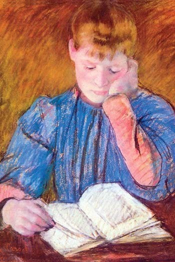 Thoughtful Reader by Cassatt - Gallery Wrapped Canvas Art 28" x 42"