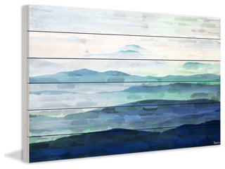 "Mountain Tops" UV Ink Print on White Wood, 45"x30"