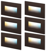 6 Pack 5CCT LED Step Lights, 120V Dimmable Stair Lights, Oil Rubbed Bronze