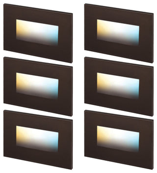 6 Pack 5CCT LED Step Lights, 120V Dimmable Stair Lights, Oil Rubbed Bronze