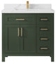 Cambridge 36 Center Sink Bath Vanity in Pewter Green 2" Calacatta Laza