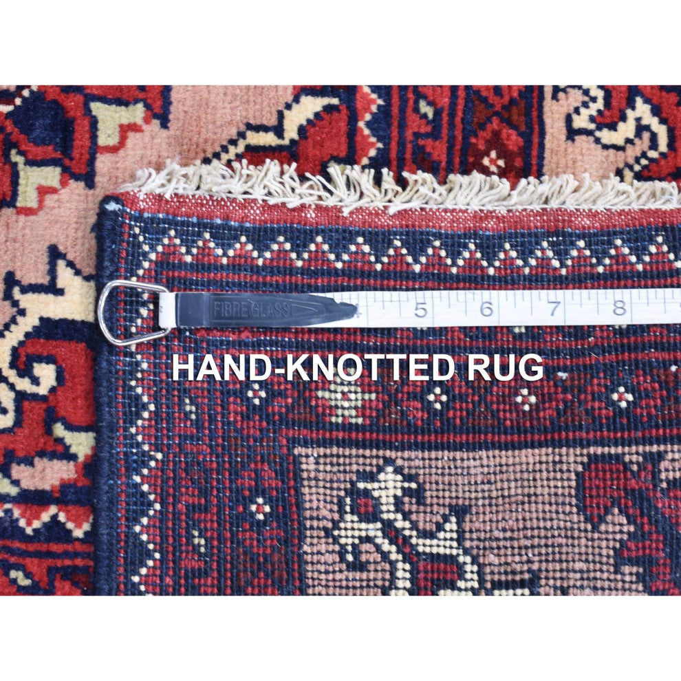 Soft Pink, Afghan Khamyab, Shiny Wool Hand Knotted, XL Runner Rug, 3'0"x19'0"