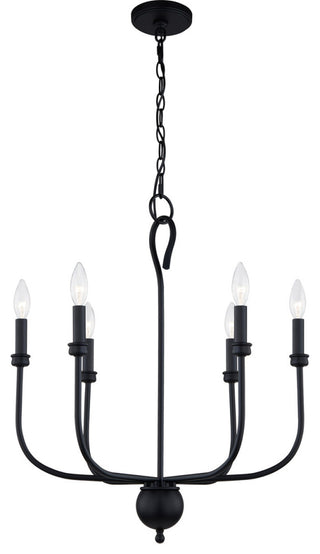 Blanche 6-Light Chandelier, Matte Black