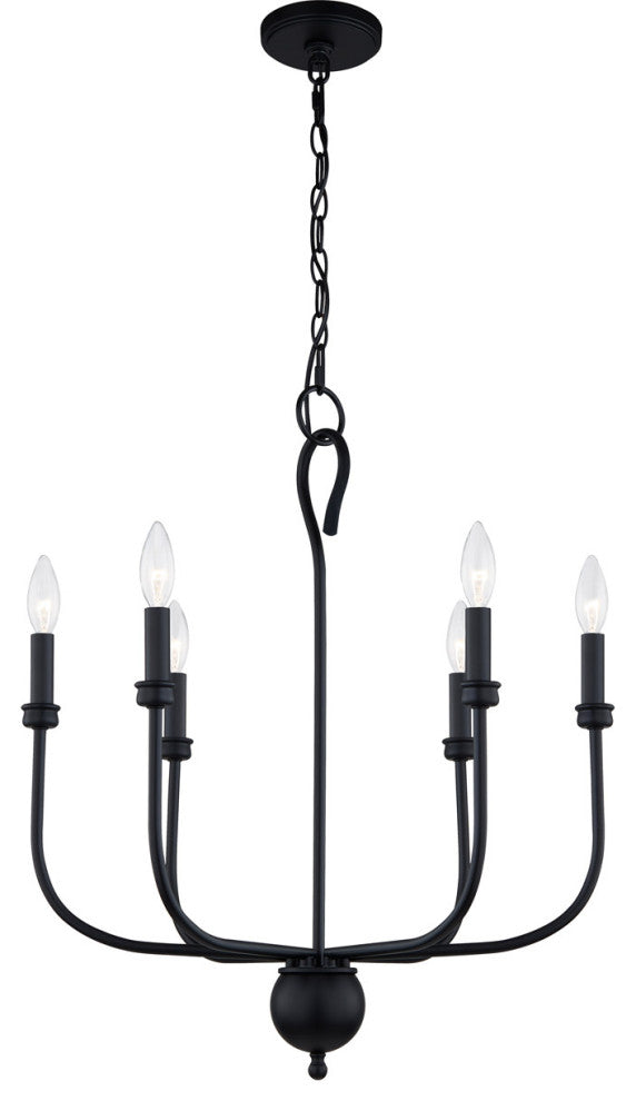 Blanche 6-Light Chandelier, Matte Black