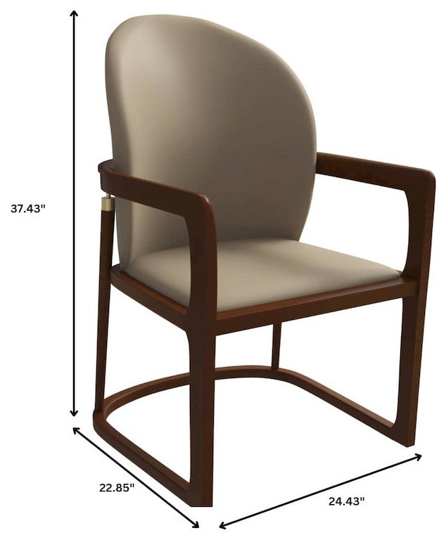 Svelta Elegant Wooden Dining Chair in Dark Toupe