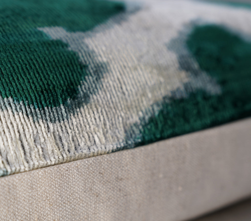 Canvello Luxury Leaf Green Carbon Grey Pillow for Couch, 16x24 in, 40x60 cm