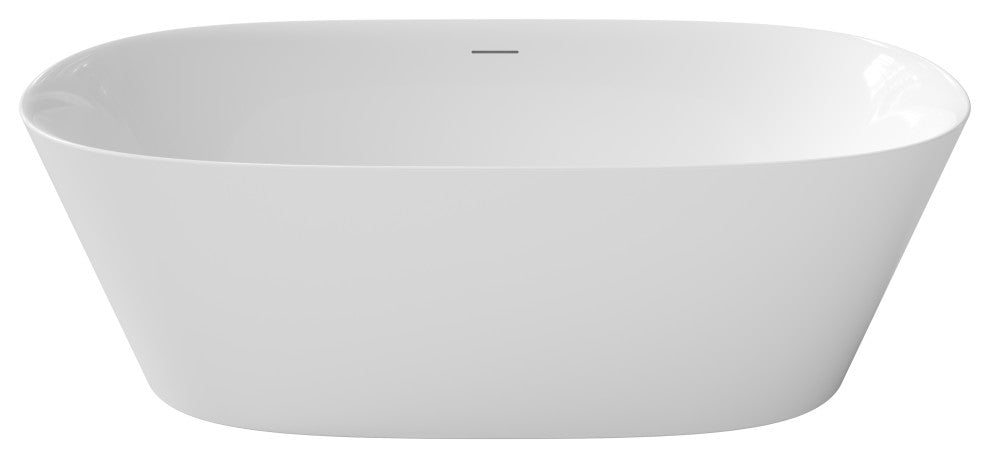 Perlato Lucca Freestanding Soaking Tub, White, 67"