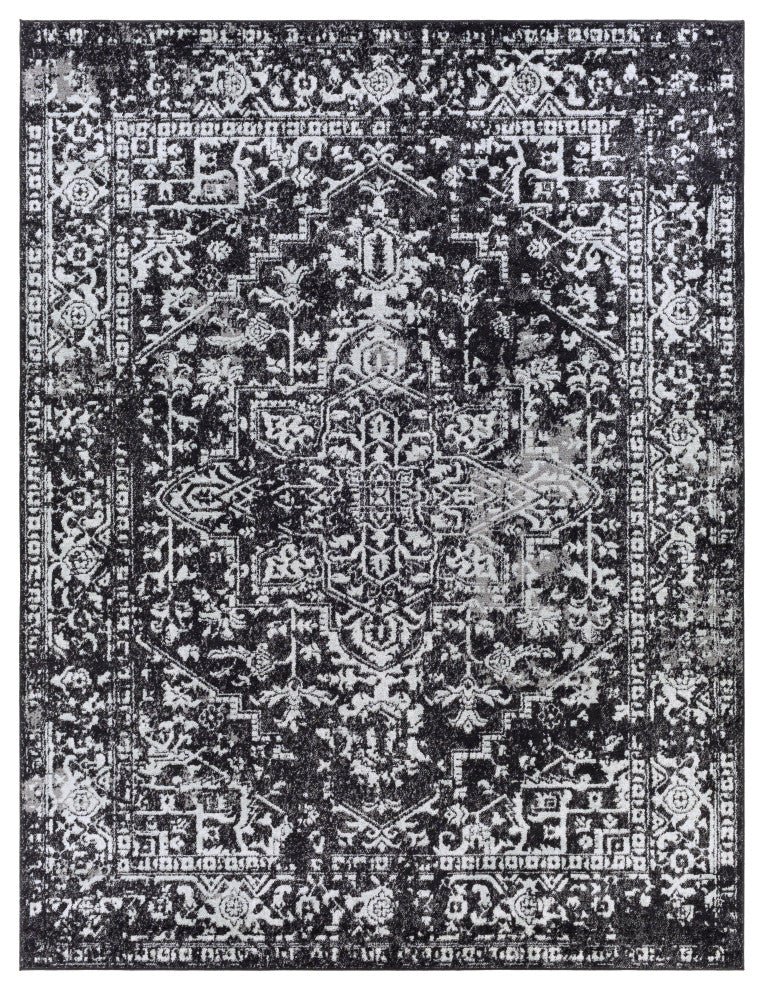 Harput HAP-1087 Traditional Black 7'10"x10'3" Area Rug