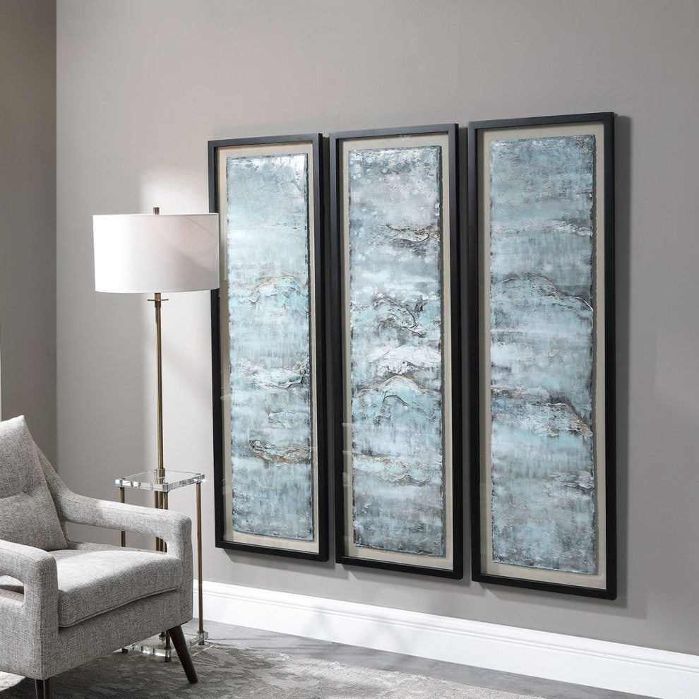 Uttermost Ocean Swell Painted Metal Art Set of 3, 3 Cartons 35374