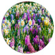 Spring Flowers In Keukenhof Park, Modern Floral Disc Metal Artwork, 11"