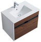 Alpine Wall Mount Bathroom Vanity and Sink, Brown Walnut, 30"