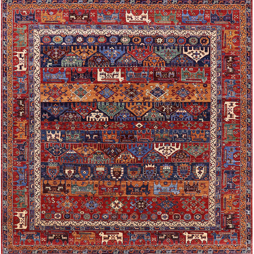 Ahgly Company Indoor Square Mid-Century Modern Area Rugs, 3' Square