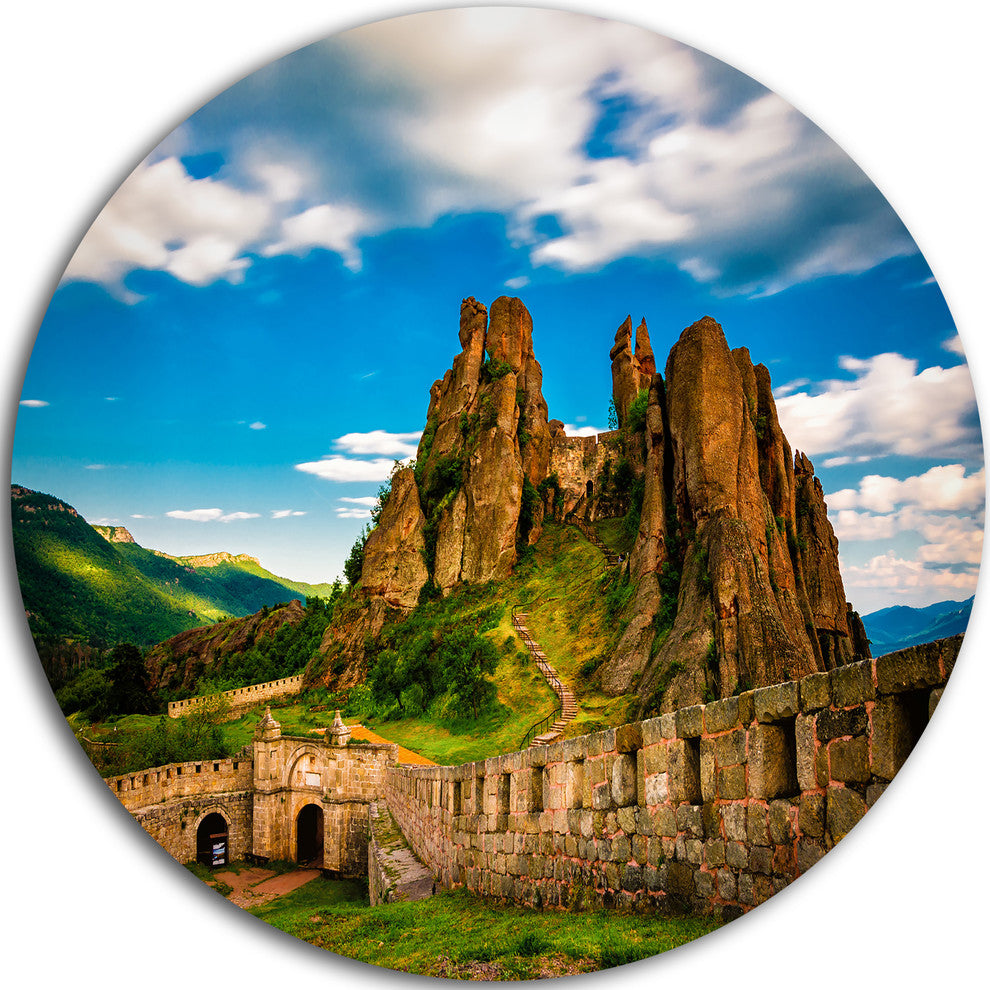 Belogradchik Fortress And Cliffs Bulgaria, Disc Metal Wall Art, 36"
