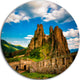 Belogradchik Fortress And Cliffs Bulgaria, Disc Metal Wall Art, 36"