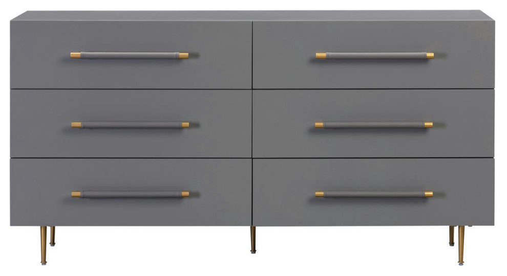 Trident Grey 6 Drawer Dresser