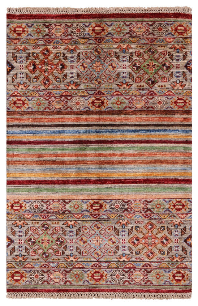 2' 8" X 4' 1" Handmade Khorjin Tribal Wool Rug Q8414