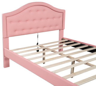 Gewnee Full Size Upholstered Platform Bed with Tufted Headboard