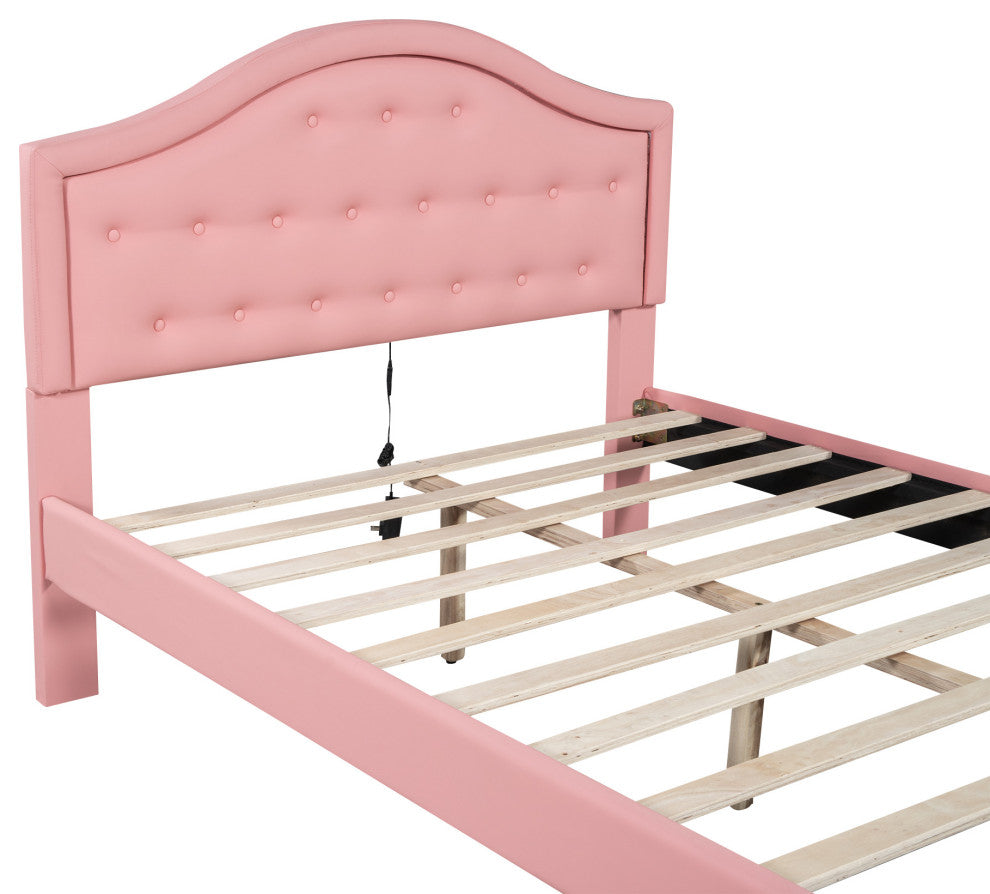 Gewnee Full Size Upholstered Platform Bed with Tufted Headboard