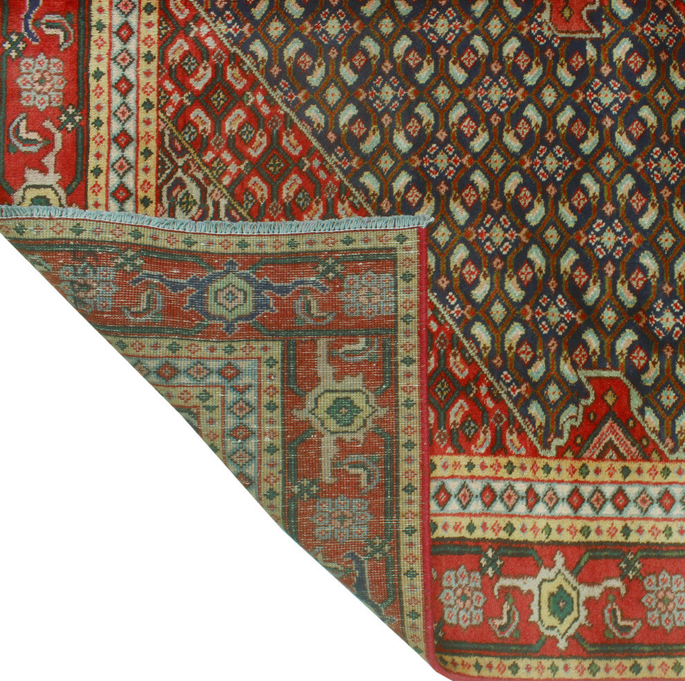 Fine Vintage Distressed Mouhcine Navy/Red Rug, 6'0x8'10