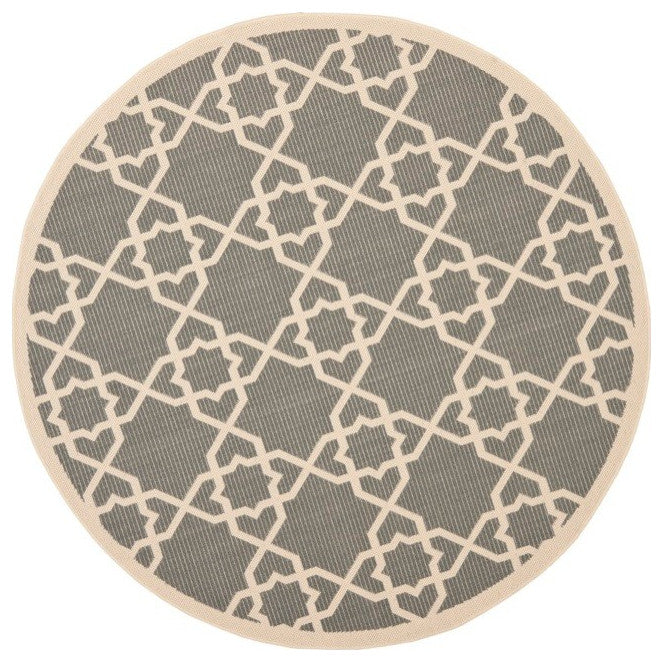 Safavieh Courtyard CY6032-246 5'3" Round Gray Rug