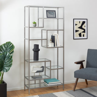 Safavieh Ramie 9 Shelf Etagere, Silver/Clear