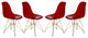 LeisureMod Cresco Molded Eiffel Side Chair With Gold Base, Set of 4