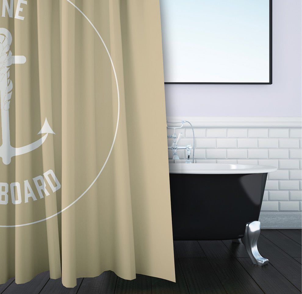 Gone Forever Overboard Taupe 70" w x 73" h Shower Curtain
